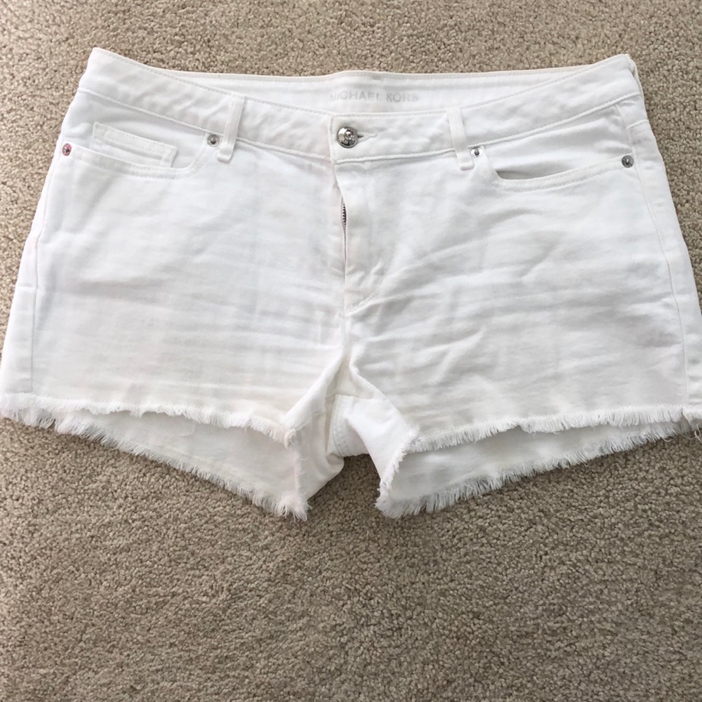 White jean shorts